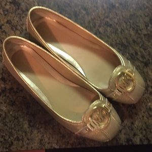 MK GOLD flats size 8 leather